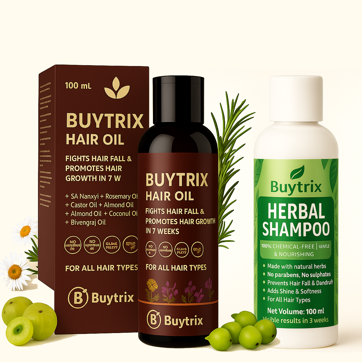 Hair Regrowth Oil + Hair Regrowth Shampoo (Free)